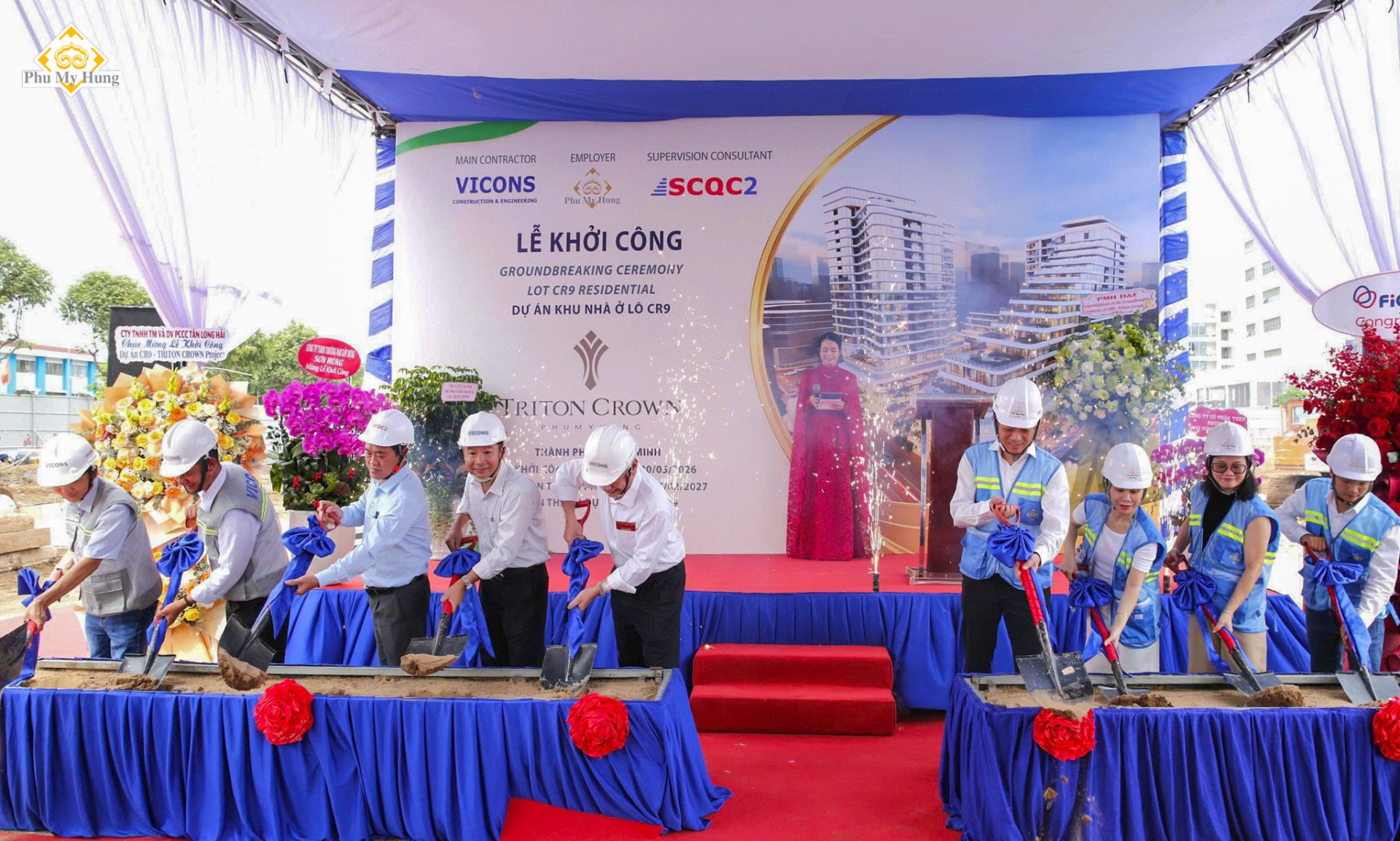triton crown lễ khởi công